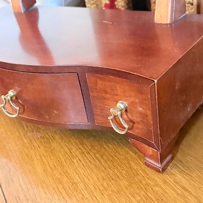 LOT 180: Wooden Vanity Dressing Swivel Mirror