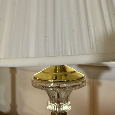 LOT 181: Pair of Crystal and Goldtone Table Lamps