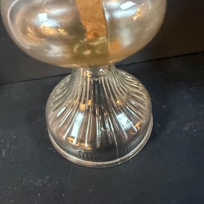 LOT 263: Set of Three Glass Oil Lamps and Vintage Oil Bicycle Lamp