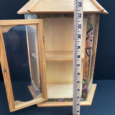 LOT 102: Display/Curio Cabinets w/Painted Bird Motif