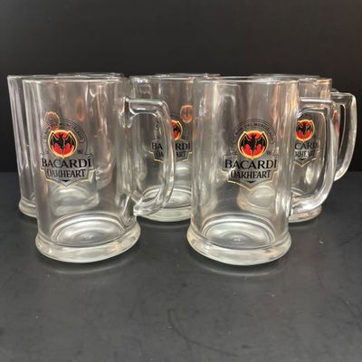LOT 124: Bacardi Rum Oakheart Logo Mugs/Steins & Coca-Cola Glasses