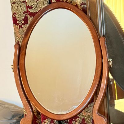 LOT 180: Wooden Vanity Dressing Swivel Mirror
