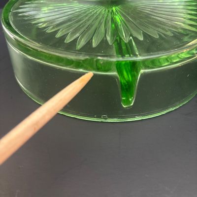 LOT 90: Vintage Green Depression Glass: "Wise Owl" Pitcher, Divided Relish Dish & Console Bowl, Iridescent Carnival Glass...