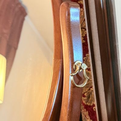 LOT 180: Wooden Vanity Dressing Swivel Mirror
