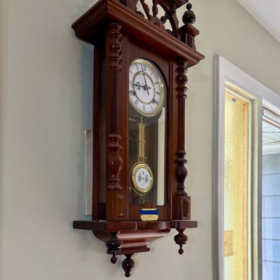 LOT 164: Vintage Wooden Lippinzaner Horse Mechanical Wall Clock