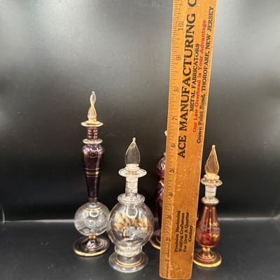 LOT 259: Collection of Hand Blown Glass Perfume Bottles