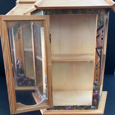LOT 102: Display/Curio Cabinets w/Painted Bird Motif