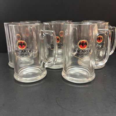 LOT 124: Bacardi Rum Oakheart Logo Mugs/Steins & Coca-Cola Glasses