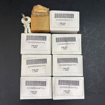 LOT 116: Solid Brass American Lock Co. Pad Locks - Stamped US - New/Old Stock