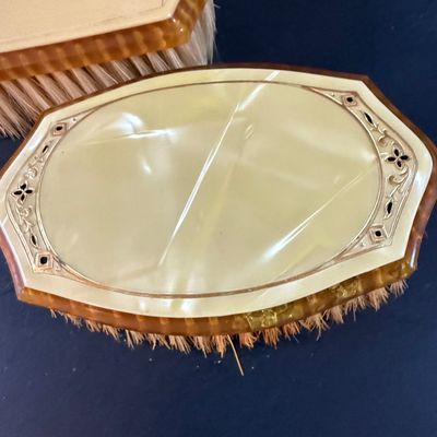 Lot 268: Vintage Celluloid Vanity Dresser Set - 12 Pieces