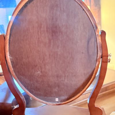 LOT 180: Wooden Vanity Dressing Swivel Mirror
