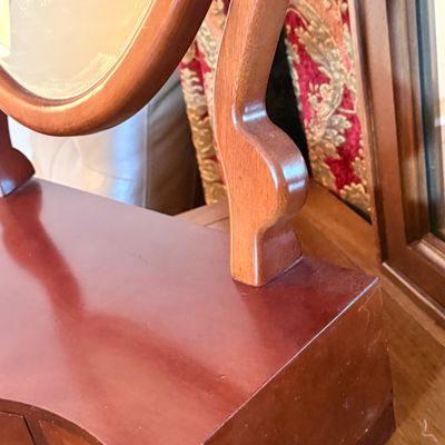 LOT 180: Wooden Vanity Dressing Swivel Mirror