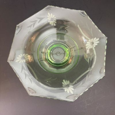LOT 90: Vintage Green Depression Glass: "Wise Owl" Pitcher, Divided Relish Dish & Console Bowl, Iridescent Carnival Glass...
