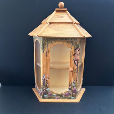 LOT 102: Display/Curio Cabinets w/Painted Bird Motif