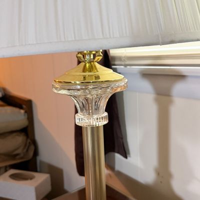LOT 181: Pair of Crystal and Goldtone Table Lamps