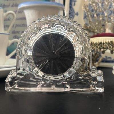 LOT 115: Shannon Crystal Clock, Milk Glass Miniature Urn, Hand-made Folk Art Pin Cushion, BOAC Teacups & More