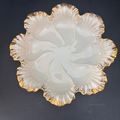 LOT 86: Vintage Lenox Oyster Plate along with Vintage Bavarian & Czechoslovakian Porcelain Plates, Hand-Painted Porcelain Dual...