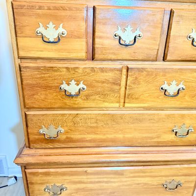 LOT 176: Wooden Tallboy Chest of Drawers