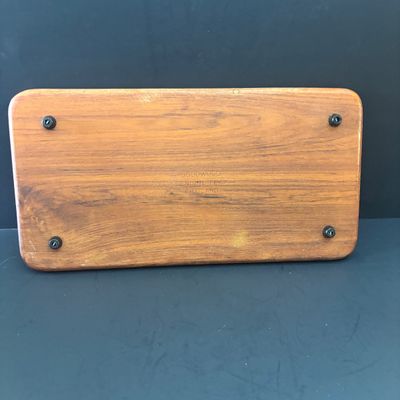 LOT 91: Vintage Lane & Co. Ceramic Lazy Susan, Super Chef Knife Set, MCM Teak Cheese Board