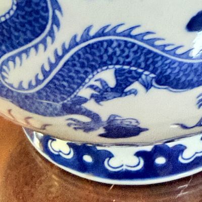 LOT 174: Vintage Blue and White Large Bombay Double Gourd Vase