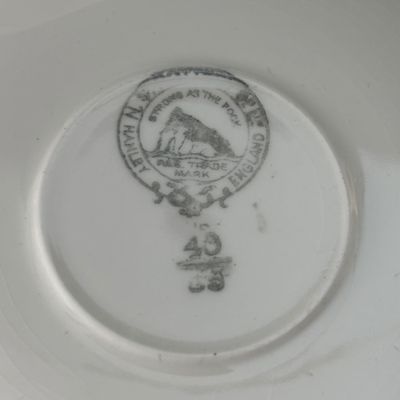 LOT 115: Shannon Crystal Clock, Milk Glass Miniature Urn, Hand-made Folk Art Pin Cushion, BOAC Teacups & More