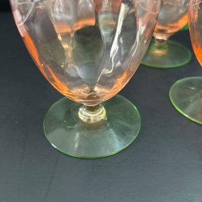LOT 104: Vintage Pink "Watermelon" & Uranium Depression Glasses