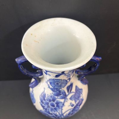 LOT 96: Blue & White Collection: Soup Tureen& Under Plate, Flower Frog, Electric Teapot, Home Accents Vase, Hexagonal Flower...