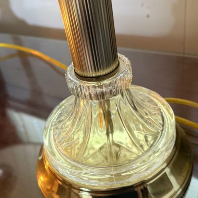 LOT 181: Pair of Crystal and Goldtone Table Lamps
