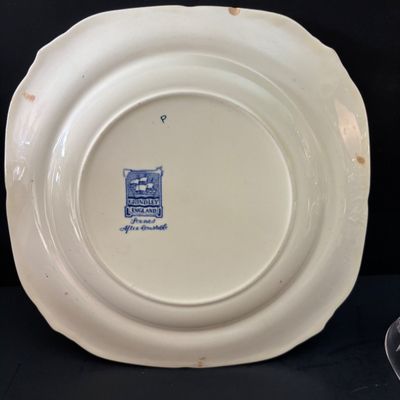 LOT 115: Shannon Crystal Clock, Milk Glass Miniature Urn, Hand-made Folk Art Pin Cushion, BOAC Teacups & More