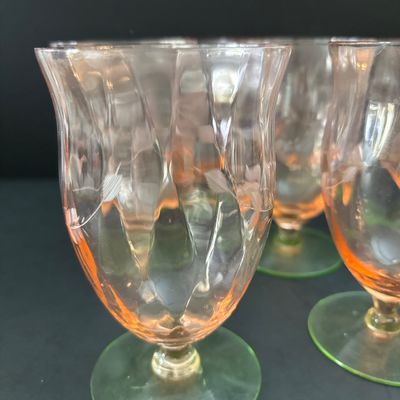 LOT 104: Vintage Pink "Watermelon" & Uranium Depression Glasses