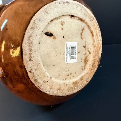 LOT 186: Large Ceramic Vase with Flowers and a Bird