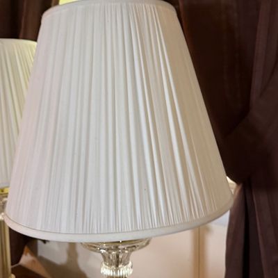 LOT 181: Pair of Crystal and Goldtone Table Lamps