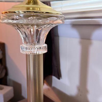 LOT 181: Pair of Crystal and Goldtone Table Lamps