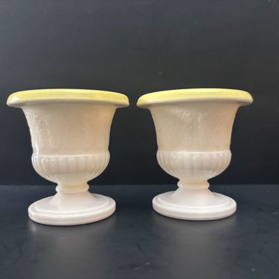 LOT 93: Antique Reflection by I. Godinger & Co. Porcelain Butterfly Basket, Lenox Masterpiece Collection Vase, Pedestal Urn Vases,...
