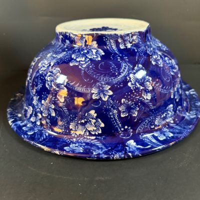 LOT 189: Blue Victoria Ware Ironstone Pitcher and Basin/Wash Bowl