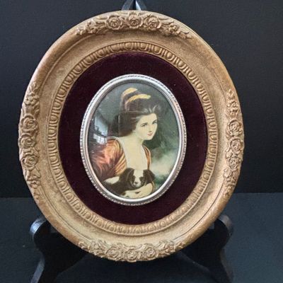 LOT 117: Vintage A. Cameo Creations Lady Hamilton & Master Lambton, Amethyst Glass Shoe, Vintage Jardiniere & More