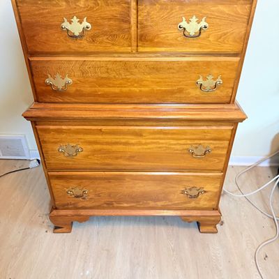 LOT 176: Wooden Tallboy Chest of Drawers