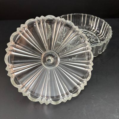 LOT 109: Vintage Federal Style Oval Picture Frame-NO Glass, Resin Brass-Tone Eagle Statue signed PDU & Anchor Hocking Candy Dish