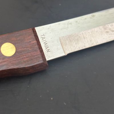 LOT 91: Vintage Lane & Co. Ceramic Lazy Susan, Super Chef Knife Set, MCM Teak Cheese Board