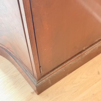 Lot 170: Vintage Mahogany Serpentine Sideboard with Glass Top