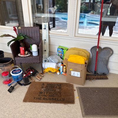 Sale Photo Thumbnail #44: - Some New Yellow Cushions (NIB), pots and more.

NO CHERRY PICKING or taking ONLY the items you want and leaving the rest or you will be banned! Please arrive with enough time to load. Bring boxes/any tools to assemble /dolly/people to help load/etc.
- Q