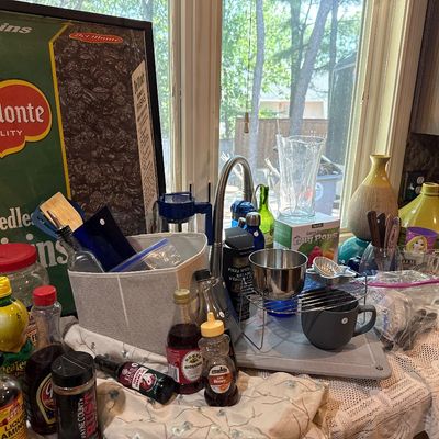 Sale Photo Thumbnail #89: - Table cloth & wood across sink are not included. 

NO CHERRY PICKING or taking ONLY the items you want and leaving the rest or you will be banned! Please arrive with enough time to load. Bring boxes/any tools to assemble /dolly/people to help load/etc.
