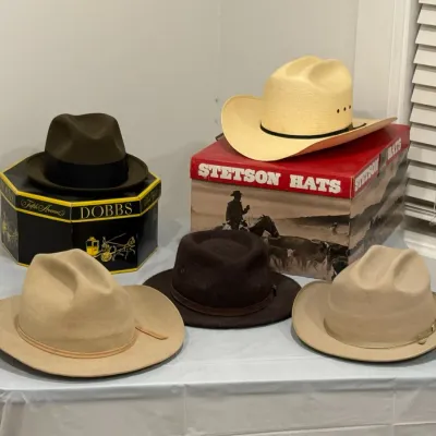 Collection of Stetson and other hats