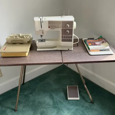 Bernina sewing machine with custom table