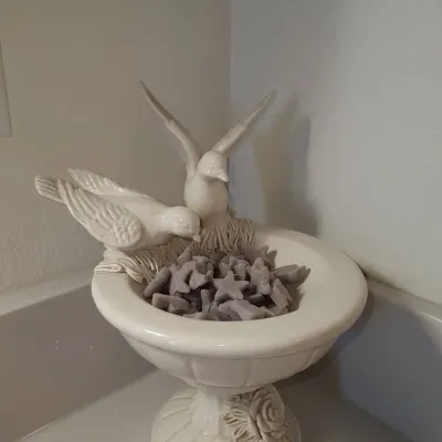 Sale Photo Thumbnail #52: Ceramic bird bath trinket dish
