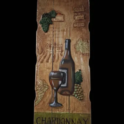 Sale Photo Thumbnail #91: Vintage c winterle olson chardonnay wine wall plaque