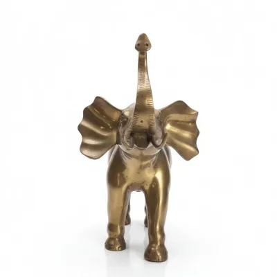 Sale Photo Thumbnail #378: Large vintage solid brass elephant figurine made in korea second image