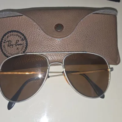 Sale Photo Thumbnail #413: Vintage bausch lomb ray ban aviator sunglasses gold frame