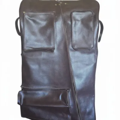 Sale Photo Thumbnail #342: Amerileather dark brown leather three suit garment bag