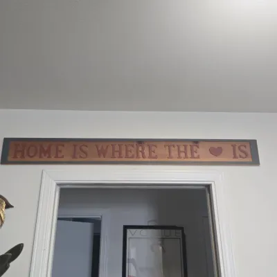 Sale Photo Thumbnail #10: Home is where the heart is wooden wall sign